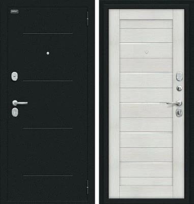 Входная дверь Техно Kale Букле черное/Bianco Veralinga BR4465
